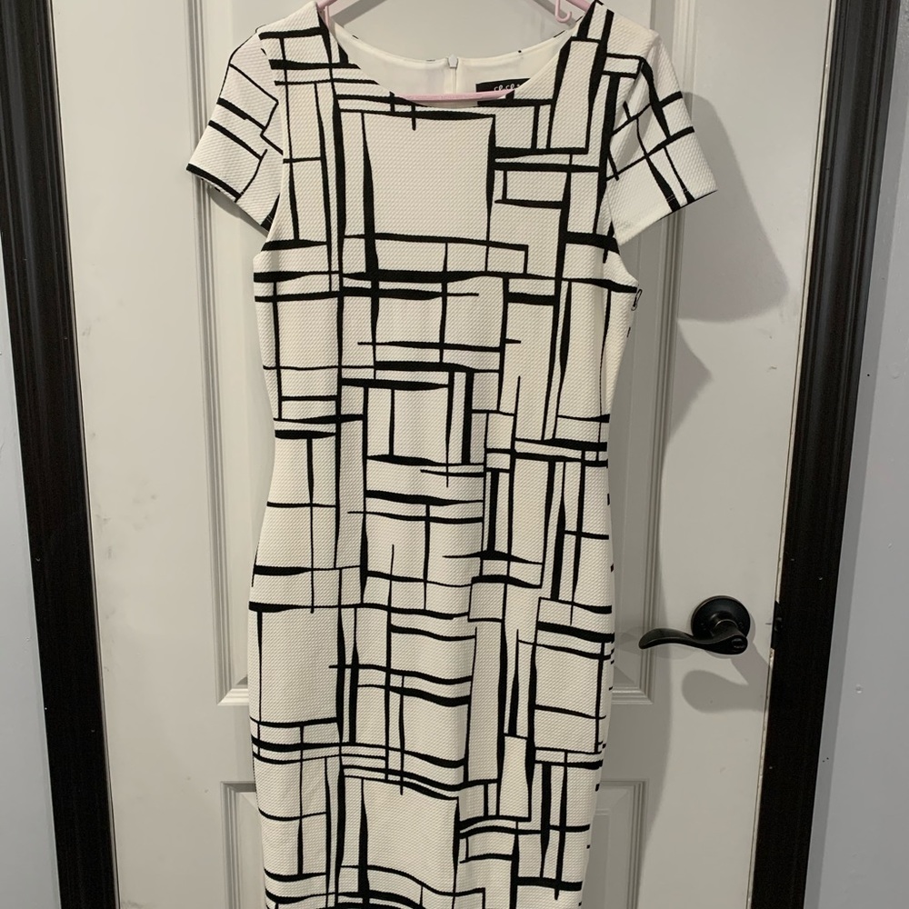 COPY - White and Black Midi Dress
